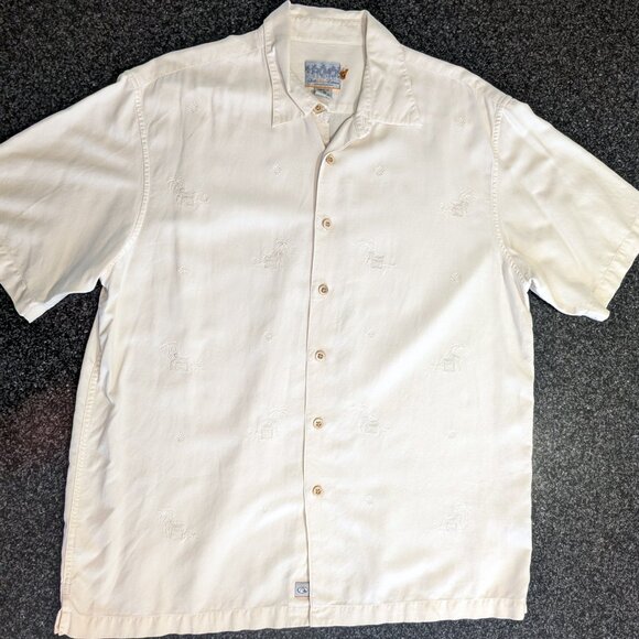 QUICK SILVER EDITION PREMIUM BRAND Embroidered Mens Hawaiian Short Sleeve SILK - Picture 7 of 9